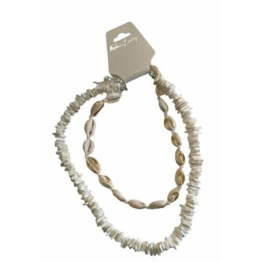 Seashell and Puka Shell Choker 2 Piece Set